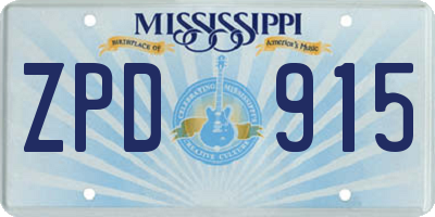 MS license plate ZPD915