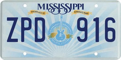MS license plate ZPD916