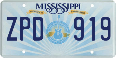 MS license plate ZPD919