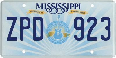 MS license plate ZPD923
