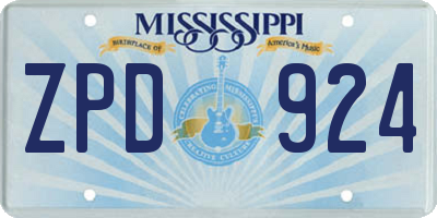 MS license plate ZPD924