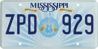 MS license plate ZPD929