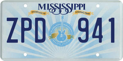 MS license plate ZPD941