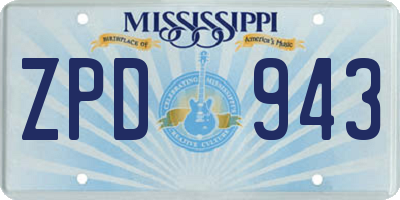 MS license plate ZPD943