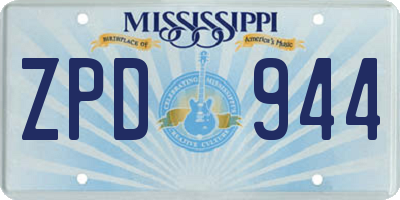 MS license plate ZPD944