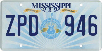 MS license plate ZPD946