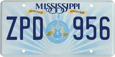 MS license plate ZPD956