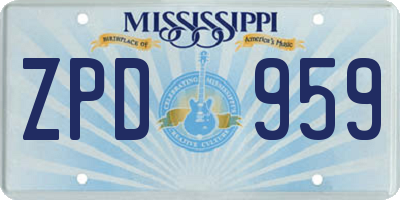 MS license plate ZPD959
