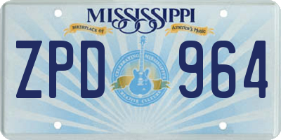 MS license plate ZPD964