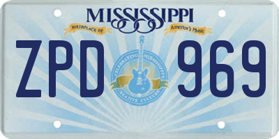 MS license plate ZPD969
