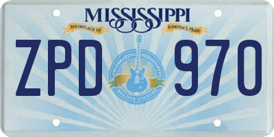 MS license plate ZPD970
