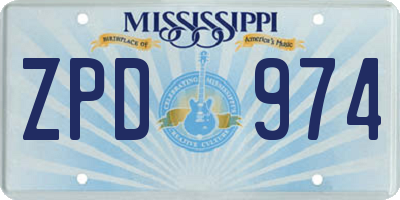 MS license plate ZPD974