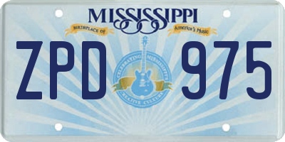 MS license plate ZPD975