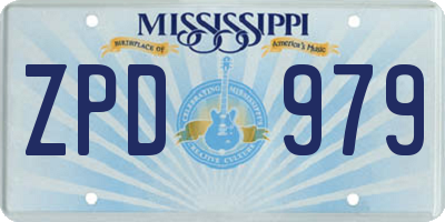 MS license plate ZPD979