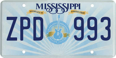 MS license plate ZPD993