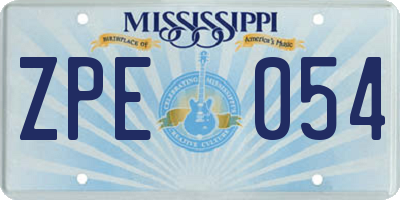 MS license plate ZPE054