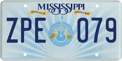 MS license plate ZPE079