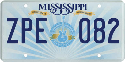 MS license plate ZPE082