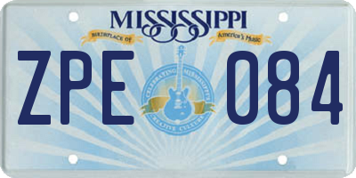 MS license plate ZPE084
