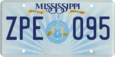 MS license plate ZPE095