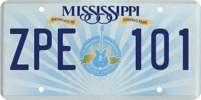 MS license plate ZPE101