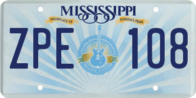 MS license plate ZPE108