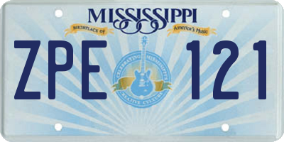 MS license plate ZPE121