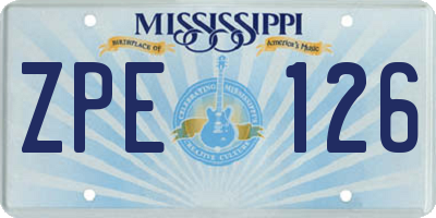 MS license plate ZPE126