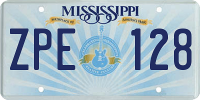 MS license plate ZPE128