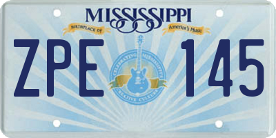 MS license plate ZPE145