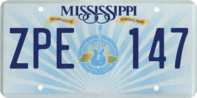 MS license plate ZPE147