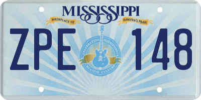 MS license plate ZPE148