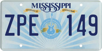 MS license plate ZPE149