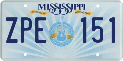 MS license plate ZPE151