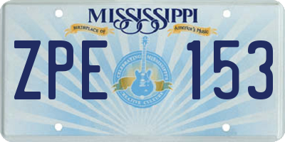 MS license plate ZPE153