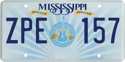 MS license plate ZPE157