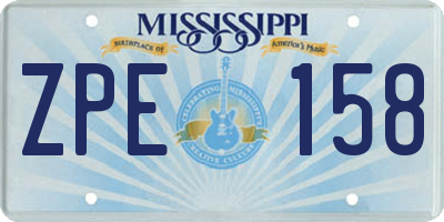 MS license plate ZPE158