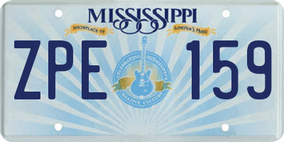 MS license plate ZPE159