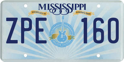 MS license plate ZPE160