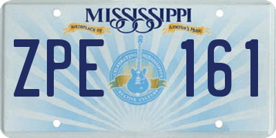 MS license plate ZPE161