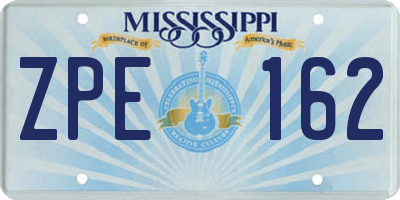 MS license plate ZPE162