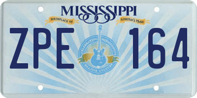MS license plate ZPE164