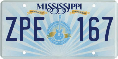 MS license plate ZPE167