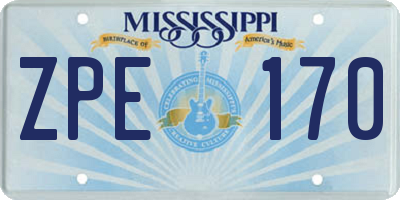 MS license plate ZPE170