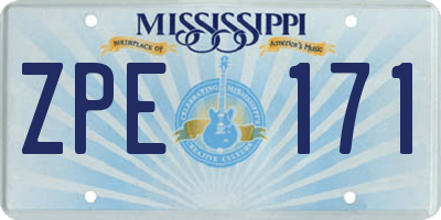 MS license plate ZPE171