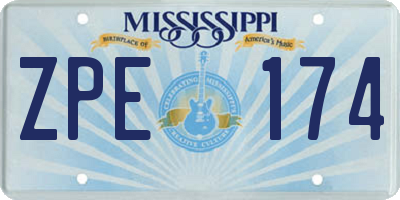 MS license plate ZPE174