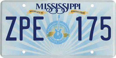 MS license plate ZPE175
