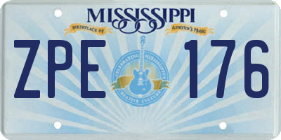 MS license plate ZPE176