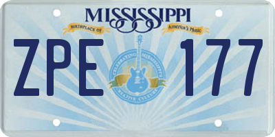 MS license plate ZPE177