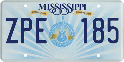 MS license plate ZPE185